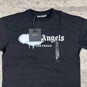 Palm Angels Black Grafitti Logo Las Vegas Black T-Shirt Mens Size Large